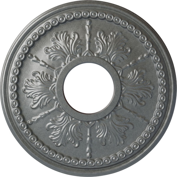 Ekena Millwork Tirana Ceiling Medallion (Fits Canopies up to 4 3/4"), 13 7/8"OD x 3 3/4"ID x 1 1/4"P, Platinum CM13TIPLS - main